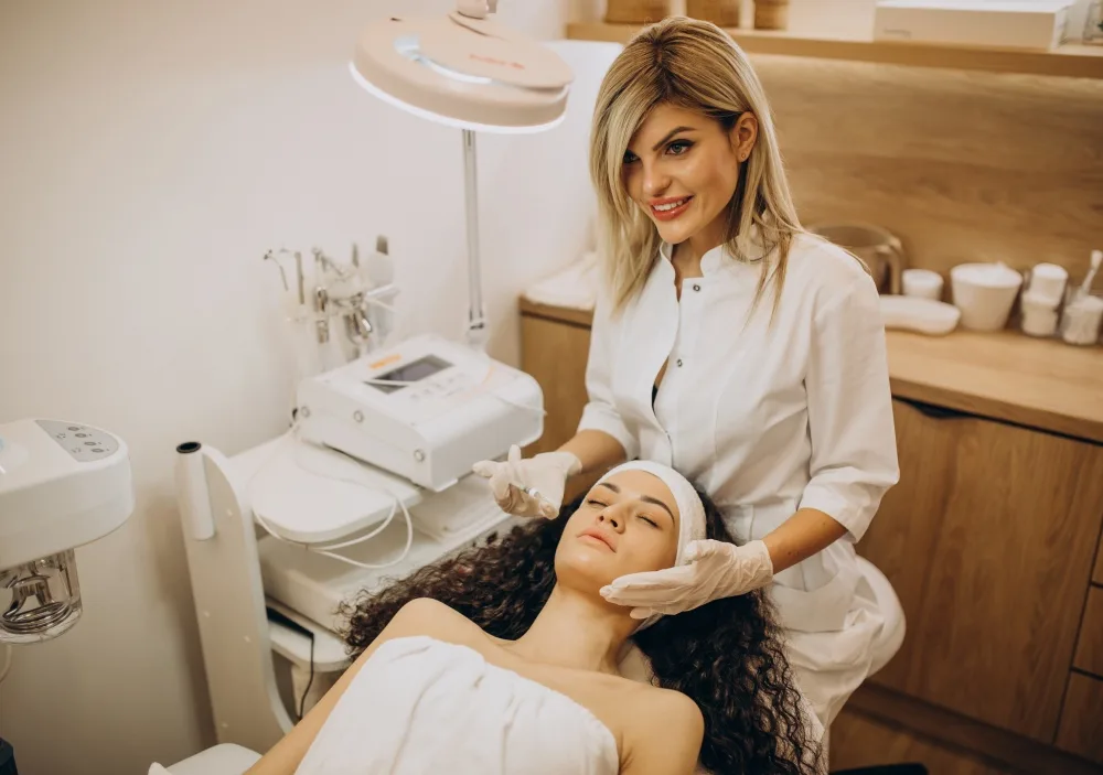 Dermatologist giving botox injections for anti aging