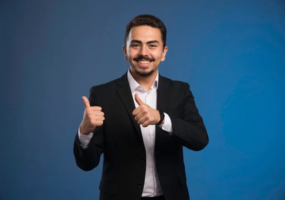 Happy confident person